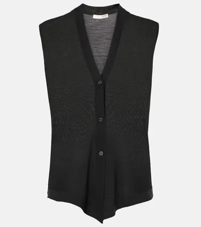 The Row Harrell Wool Vest In Black