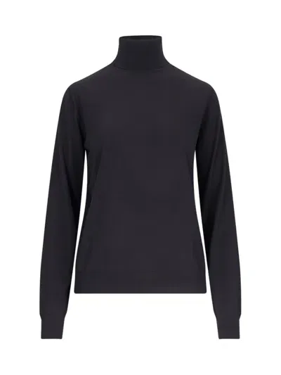 The Row 'heva' Classic Turtleneck In Black  