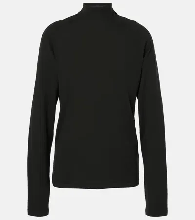 The Row Honna Wool Turtleneck Top In Black