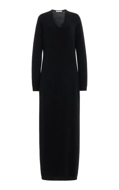 The Row Igam Cashmere Maxi Dress In Black