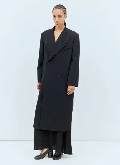 The Row Indra Wool Coat In Black