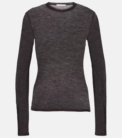 The Row Iverness Cashmere Top In Dark Brown