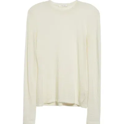 The Row Iverness Semisheer Cashmere Jersey Top In Natural