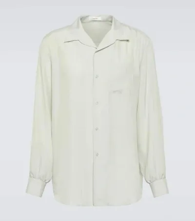 The Row Kiton Silk Shirt In Ice Ice