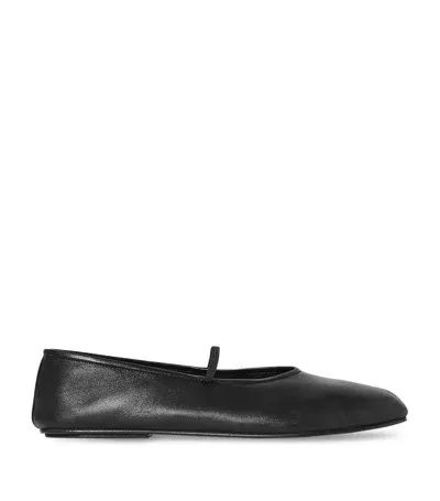 The Row Black Elastic Ballerina Flats