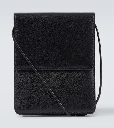 The Row Leather Belt Bag In Black