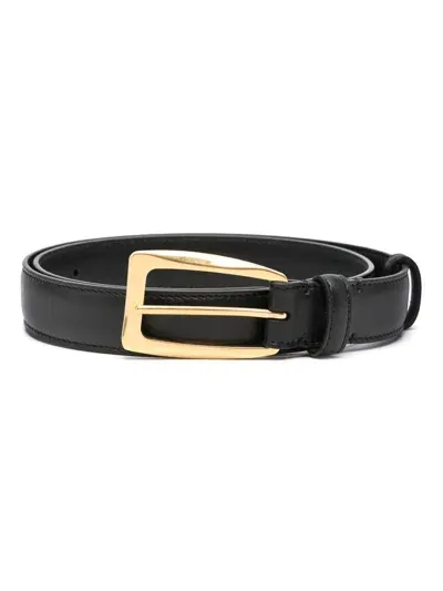 The Row Leather Belt In Black