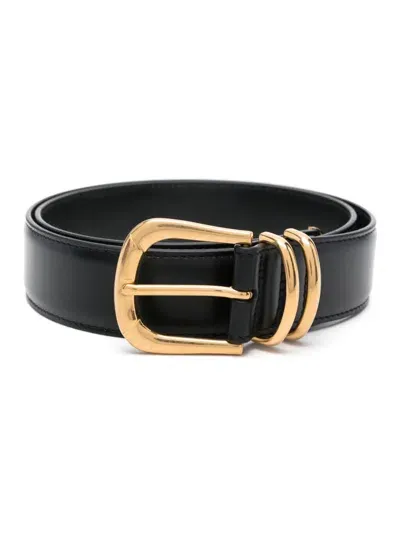 The Row Leather Belt In Black Ang