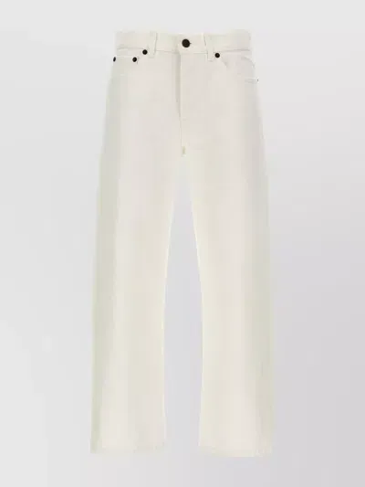 The Row 'lesley' Straight Leg Jeans With Rivets In Neutral