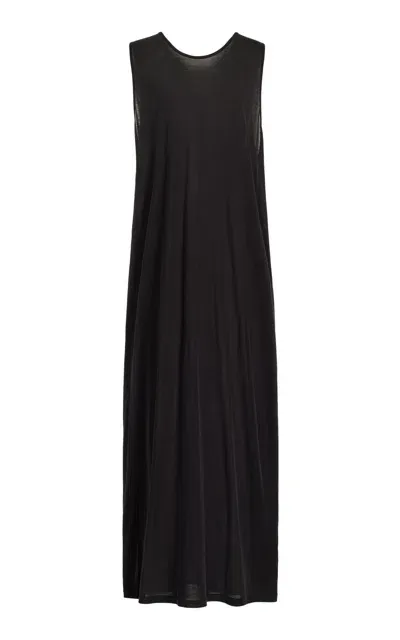 The Row Lidia Knit Silk Maxi Dress In Grey