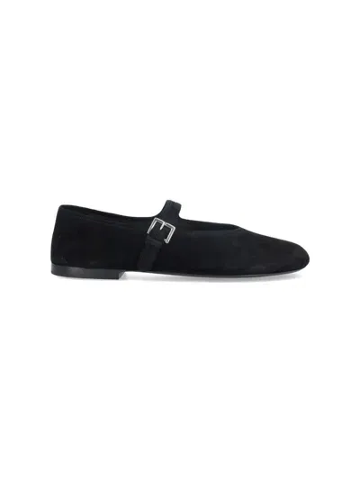 The Row Boheme Suede Mary Jane Flats In Black