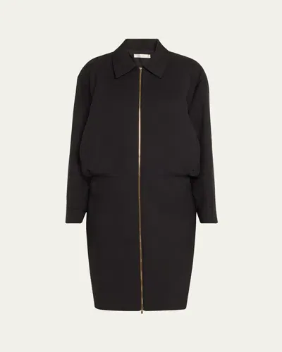 The Row Mave Double-face Wool Midi Dress In Black