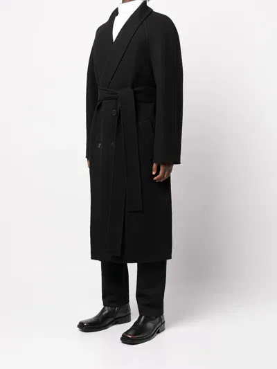 The Row Ferro Double Felted Wool Coat In Black