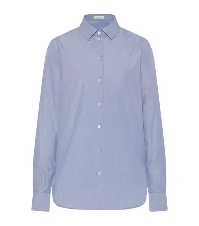 The Row Metis Cotton Shirt In Blue