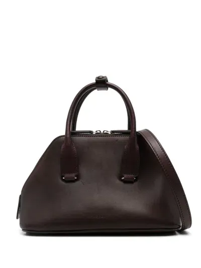 The Row Womens Dark Brown Pld Devon Mini Leather Bag