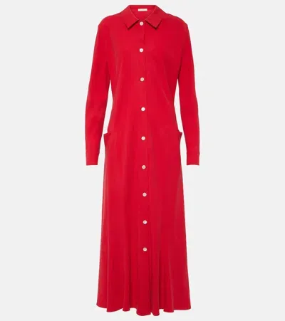 The Row Myra Button-front Shirtdress In Gjb Goji Berry