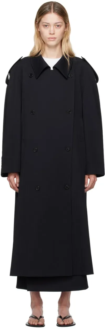 The Row Navy Denver Trench Coat In Nvy Navy