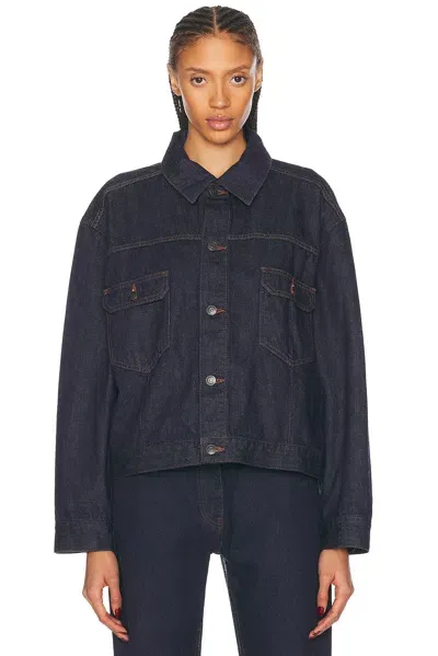 The Row Ness Jacket In Indigo