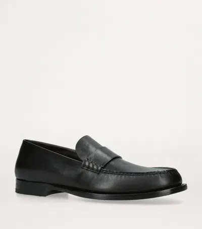 The Row Novus Leather Loafers In Black