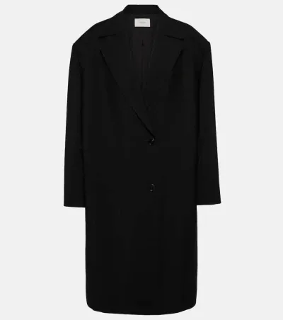 The Row Persia Oversized Virgin Wool Coat In Black