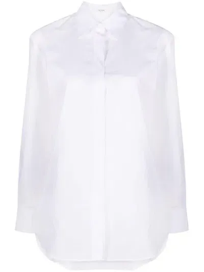 The Row Luka Oversized Shirt In Weiss