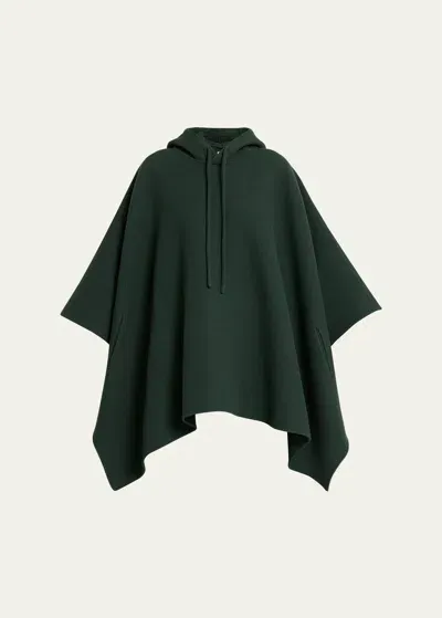 The Row Rianette Hooded Cashmere Cape Coat In Dark Forest Green