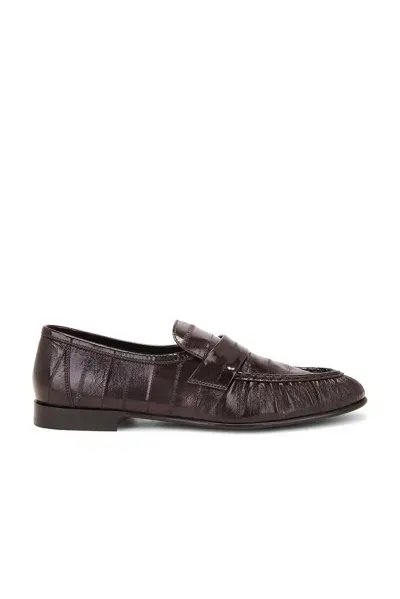 The Row Soft Loafer In Brown