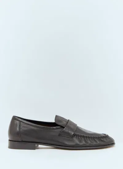 The Row Soft Loafers In Black