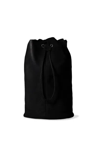 The Row Sporty Leather Pouch In Black