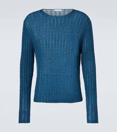 The Row Vico Wool And Silk Sweater In Nvy Navy