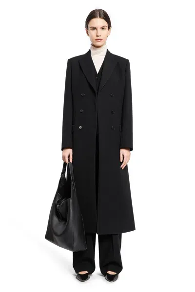 The Row Navy Dhanila Coat In Black