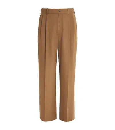 The Row Wool Holl Trousers In Brown