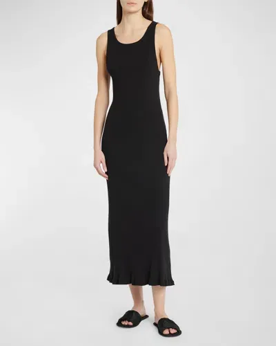 The Row Yule Sleeveless Rib Maxi Dress In Black