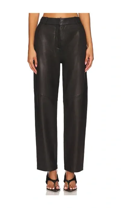 The Sei Leather Trouser In Black Lambskin