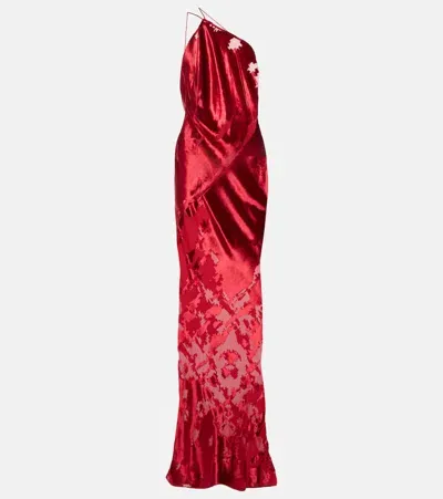 The Sei One-shoulder Silk Gown In Red