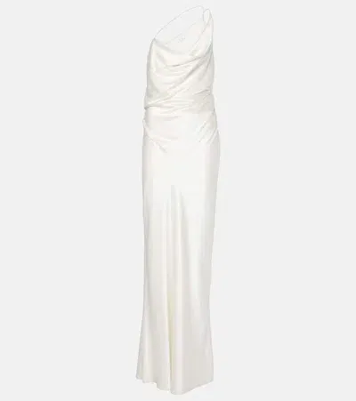 The Sei One-shoulder Silk Satin Gown In White