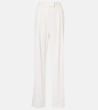 The Sei Pleated Crêpe Wide-leg Pants In White