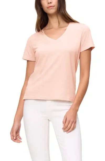 The Standard Stitch The V Neck Tee In Peach