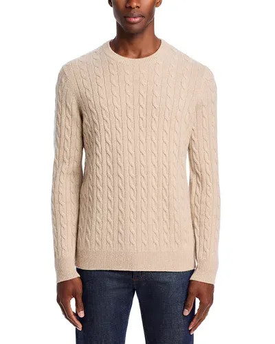 The Men's Store At Bloomingdale's Cashmere Cable Knit Sweater - Exclusive In Oatmeal