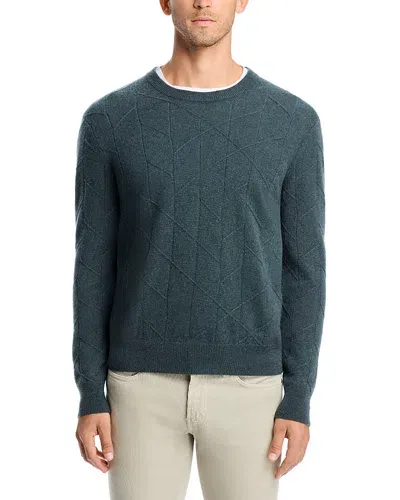 The Men's Store At Bloomingdale's Cashmere Novelty Stitch Crewneck Sweater - Exclusive In Slate Green