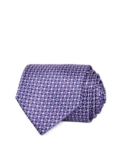 The Men's Store At Bloomingdale's Geometric Print Silk Classic Tie - Exclusive In Purple