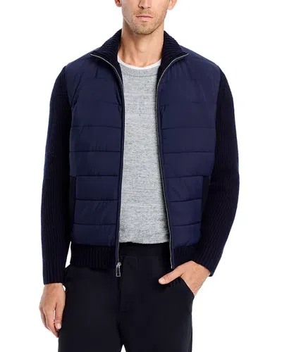 The Men's Store At Bloomingdale's Long Sleeve Full Zip Cardigan In Navy Blue