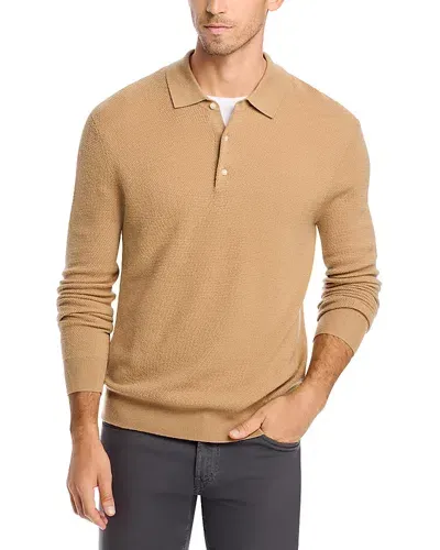 The Men's Store At Bloomingdale's Merino Wool Textured Pique Polo Sweater - Exclusive In Camel