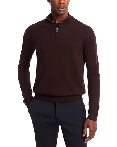 The Men's Store At Bloomingdale's Quarter-zip Merino Sweater - Exclusive In Black Coffee