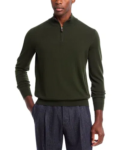 The Men's Store At Bloomingdale's Quarter-zip Merino Sweater - Exclusive In Forest Night