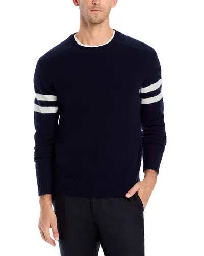 The Men's Store At Bloomingdale's Striped Sleeves Sweater In Navy Oatmeal