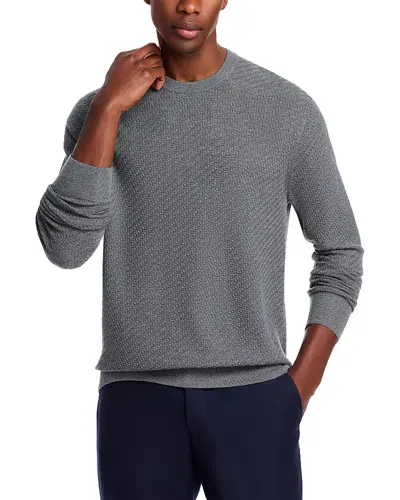 The Men's Store At Bloomingdale's Zegna Baruffa Merino Wool Basketweave Crewneck Sweater - Exclusive In Medium Grey