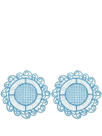 Themis Z Athenee Peacock Placemat (set Of Two) In Blue