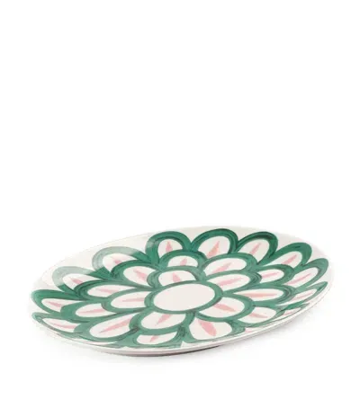 Themis Z Porcelain Symi Serving Plate In Green