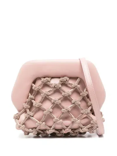 Themoirè Gea Knots Strass Clutch Bag In Pink